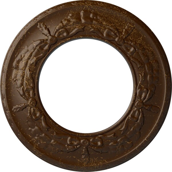 Ekena Millwork Salem Ceiling Medallion (Canopies up to 7 1/8"), 13 1/4"OD x 7 1/8"ID x 7/8"P, Root Beer Crackle CM13SARBC - main
